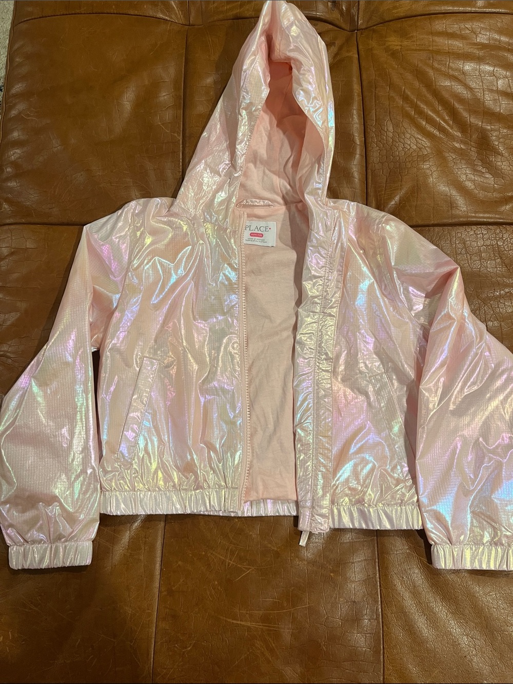 The Children's Place Iridescent Light Pink Hooded Jacket